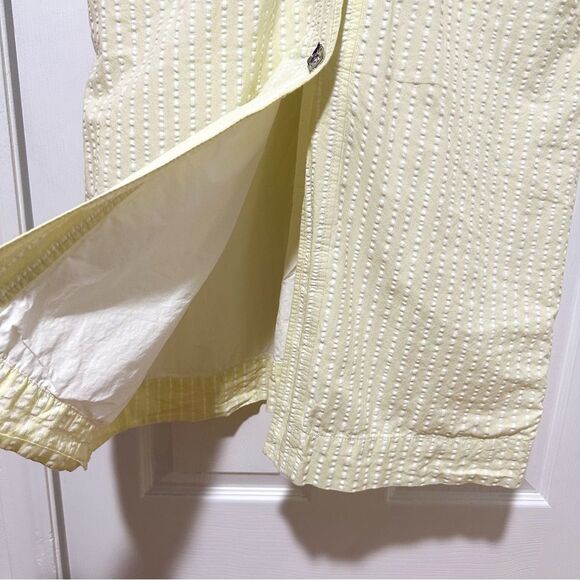 Ganni Seersucker Stripe Midi Dress Stripe Flan Size 14 Yellow - Picture 11 of 16